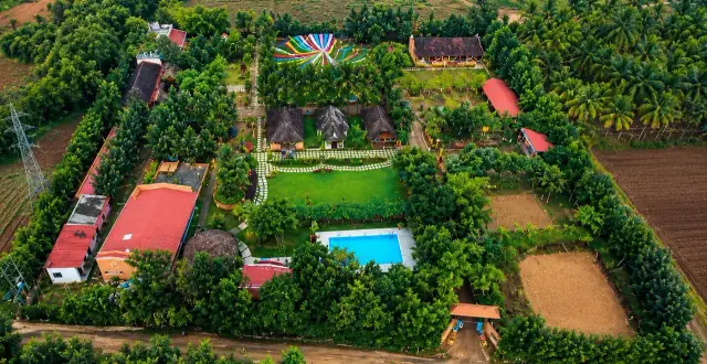 Aerial view of the Saakshi Retreat property